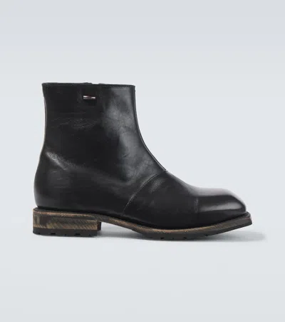 Our Legacy Engine Leather Ankle Boots In Black