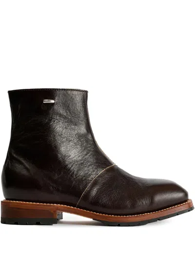 Our Legacy Engine Zip Boots In Brown