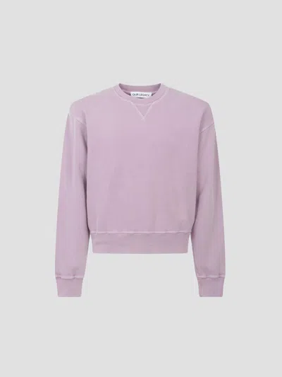 Our Legacy Essential Cotton Fleece Sweater In Purple