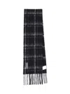 Our Legacy Fringed Plaid Scarf Soft Texture In Black
