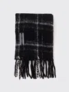 Our Legacy Fringed Plaid Scarf Soft Texture In Black