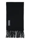 Our Legacy Rectangular Scarf Fringe Detail In Black