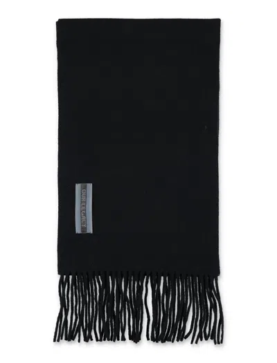 OUR LEGACY OUR LEGACY BLACK WOOL SCARF WITH FRINGES