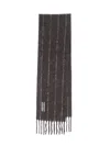 Our Legacy Soft Textured Striped Scarf Fringe Detail In Brown