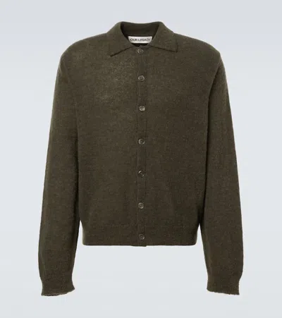 OUR LEGACY EVENING ALPACA WOOL-BLEND POLO CARDIGAN