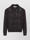 Our Legacy Mens Pub Argyle Evening Diamond-stitch Wool Polo Shirt In Black