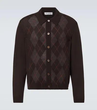 OUR LEGACY EVENING ARGYLE WOOL CARDIGAN