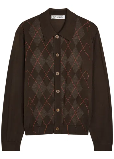 OUR LEGACY OUR LEGACY EVENING ARGYLE WOOL POLO SHIRT