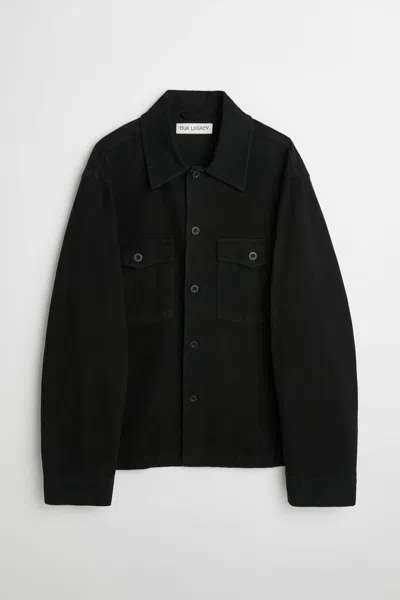 Pre-owned Our Legacy Evening Coach Jacket Black Brushed Cotton