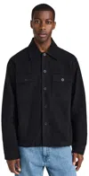 Our Legacy Black Evening Coach Jacket In Black Brushed Cotton