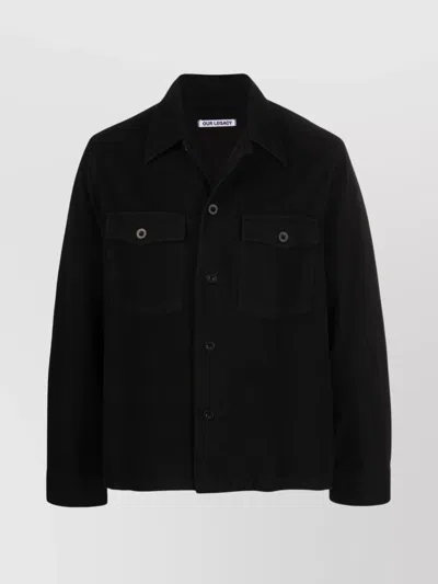 Our Legacy Evening Coach Jacket Overshirt In Black