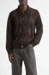 Our Legacy Mens Pub Argyle Evening Diamond-stitch Wool Polo Shirt In Animal Print