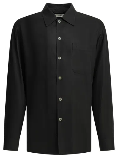 Our Legacy Every Shirt With Draping Detail In Black