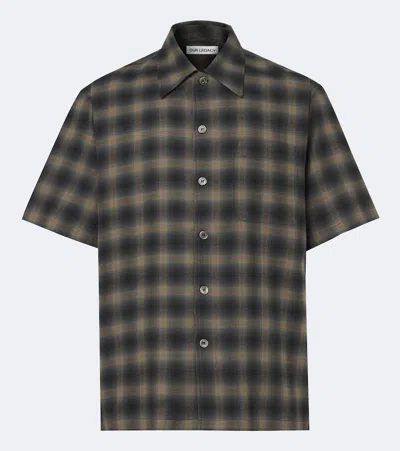 Our Legacy Every Checked Cotton And Wool Shirt In Green