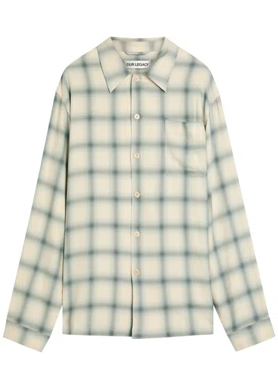 Our Legacy Off-white Drift Shirt In Blue
