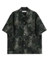 Our Legacy Mens Death Paisley Print Graphic-print Short-sleeve Cotton And Linen Shirt In Black