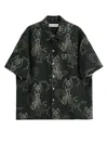 Our Legacy Mens Death Paisley Print Graphic-print Short-sleeve Cotton And Linen Shirt In Green