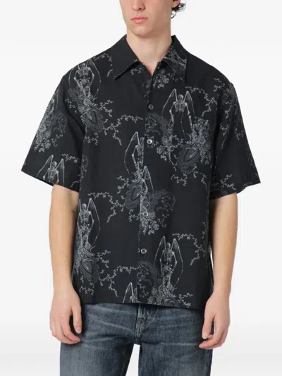 Our Legacy Mens Death Paisley Print Graphic-print Short-sleeve Cotton And Linen Shirt In Multi
