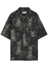 Our Legacy Mens Death Paisley Print Graphic-print Short-sleeve Cotton And Linen Shirt In Black
