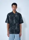 Our Legacy Mens Death Paisley Print Graphic-print Short-sleeve Cotton And Linen Shirt In Black