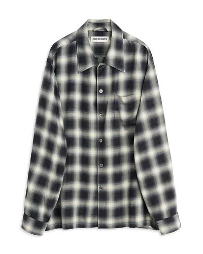 Our Legacy Every Shirt Reno Cowboy Relaxedfit Checked Viscose Shirt In Black