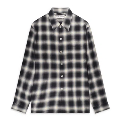 Our Legacy Every Shirt Reno Cowboy Relaxedfit Checked Viscose Shirt In Black