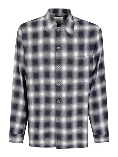 Our Legacy Every Shirt Reno Cowboy Relaxedfit Checked Viscose Shirt In Black