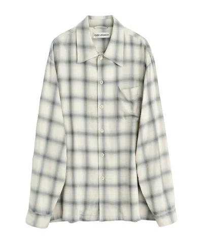 Our Legacy Off-white Drift Shirt In Blue