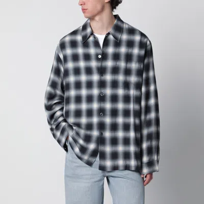 Our Legacy Every Shirt Reno Cowboy Relaxed-fit Checked Viscose Shirt In Black