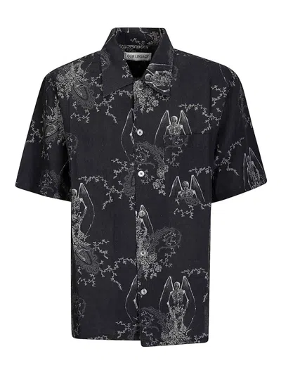 Our Legacy Mens Death Paisley Print Graphic-print Short-sleeve Cotton And Linen Shirt In Multi