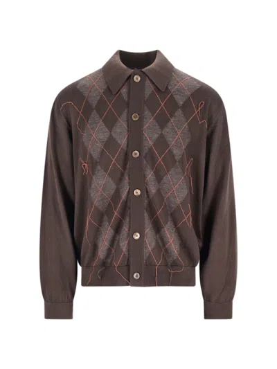 Our Legacy 'evvening Polo' Cardigan In Brown