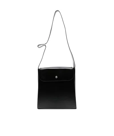 Our Legacy Extended Leather Cross-body Bag In Black