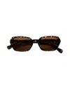 Our Legacy Rectangular Tortoiseshell Sunglasses With Slim Frame In Brown