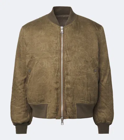 Our Legacy Wax-dipped Cupro Bomber Jacket In Brown