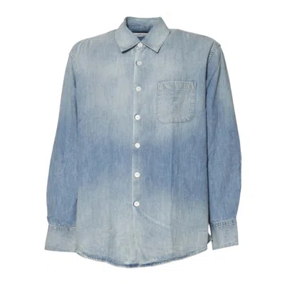 Our Legacy Faded Denim Shirt With Classic Button-up Design And Chest Pocket In Blue