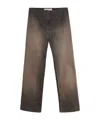 Our Legacy Faded Herringbone Motorcycle Pants In Brown