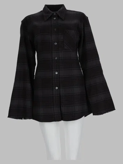 Our Legacy Faded Plaid Flannel Shirt In Grey