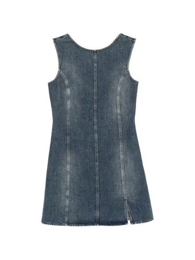 Our Legacy Faded-effect Sleeveless Mini Dress In Blue