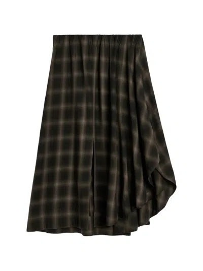 Our Legacy Fan Check-pattern Skirt In Multi