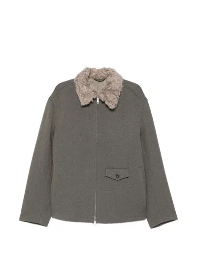 OUR LEGACY FAUX-FUR COLLAR ZIP-UP JACKET