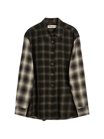 Our Legacy Favourite Check-print Shirt In Grey