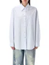 Our Legacy Timeless Shirt With Chest Pocket And Long Sleeves In Dining Blue