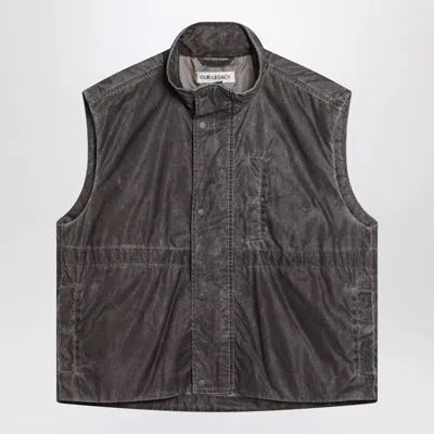 OUR LEGACY OUR LEGACY  FIRM BROWN VEST WITH VINTAGE EFFECT