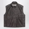 Our Legacy Firm Brown Vest With Vintage Effect Men