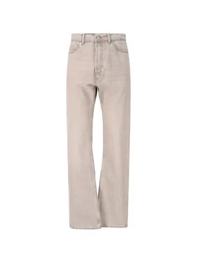 Our Legacy First Cu Logo-patch Jeans In Neutral
