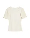 Our Legacy Fitted Cotton Top With Textured Sleeves In White