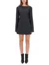 Our Legacy Fitted Mini Dress With Deep Scoop Back And Ribbed Texture In Black