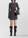 Our Legacy Fitted Mini Dress With Deep Scoop Back And Ribbed Texture In Gray