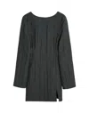 Our Legacy Fitted Textured Mini Dress With Deep Scoop Back In Gray