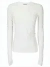 Our Legacy Fitted White Long-sleeve Top With Subtle Ruching In White